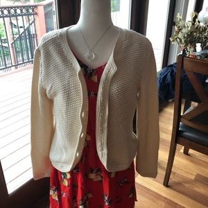 J Jill Cute Ivory Cardigan Medium